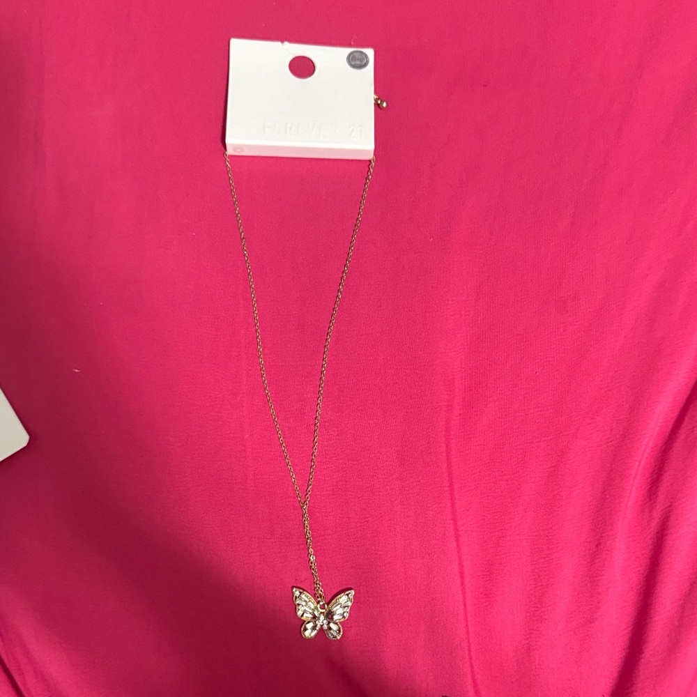 Forever 21 Silver Butterfly Necklace